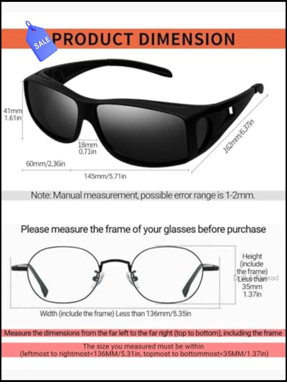 Over Glasses Sunglasses Polarized UV400 Wrap Around Shades Unisex